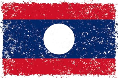 Estilo Apenado Grunge De La Bandera De Laos Vector Premium