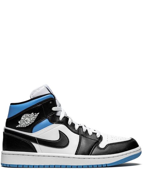 Jordan Air Jordan 1 Mid "Black/White/University Blue" Sneakers | Black ...