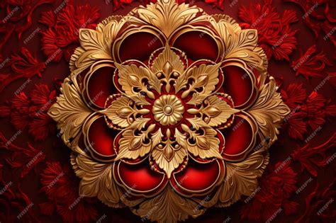 premium ai image  red  gold design   red background