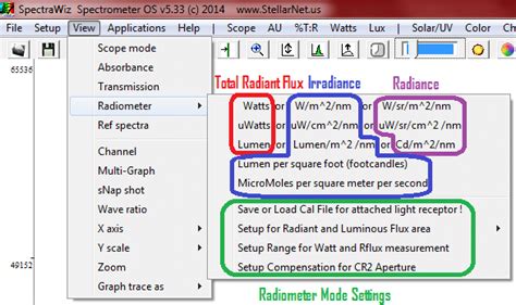 Radiometry SpectraWiz Quick Start StellarNet Inc