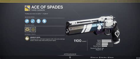 Everything You Need To Know About Ace Of Spades In Destiny 2