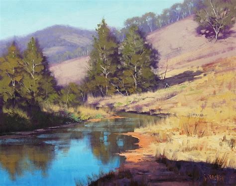 IMPRESSIONIST PAINTING River Painting Landscape Painting by G