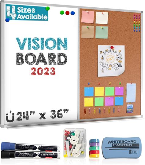 Vision Board Combinaci N De Tablero De Corcho Magn Tico De X