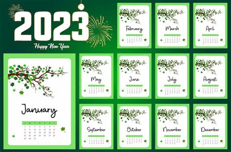 Premium Vector New Year Calendar Design Template