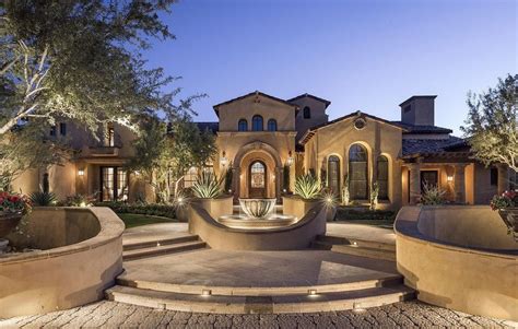 Classic Mediterranean Luxury Home Front Yard. | Mediterranean luxury ...