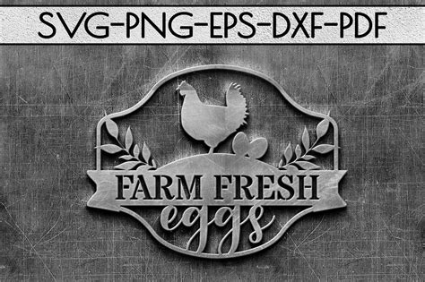 Farm Fresh Eggs SVG Cutting File Chicken Coop Decor Papercut DXF PDF