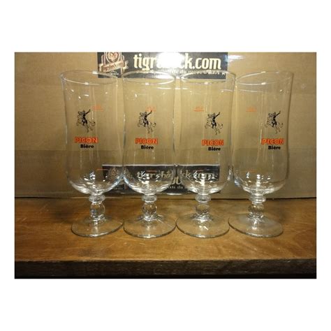 4 VERRES PICON BIERE 25CL HT 18 20CM Tigrebock