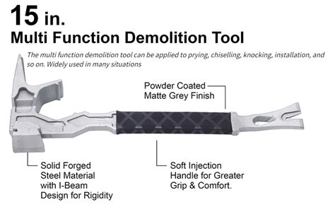 Multi Function Demolition Tool Manganese Steel Hammer Nail Puller