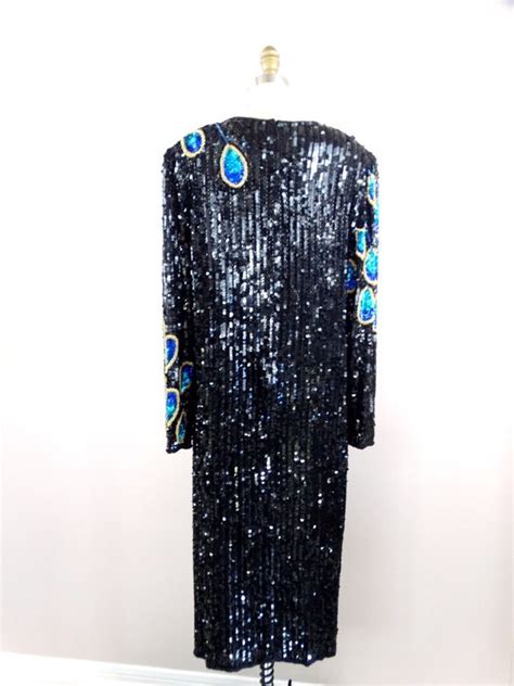 Plus Size Heavily Beaded Sequined Dress Art Deco Pe Gem