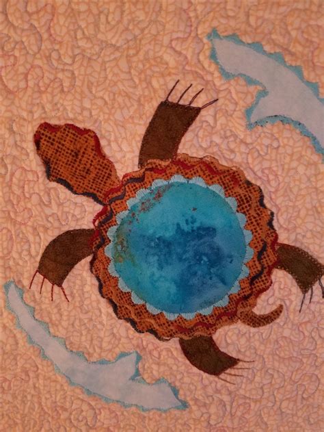 Closeup Of Spirit Turtle Wall Hanging Wall Hanging Quilts For Sale