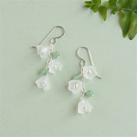 Lily Of The Valley Earrings May Birth Flower Earrings Gift Sterling