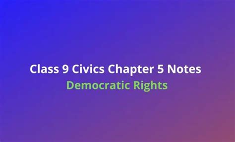 Class Civics Chapter Democratic Rights Notes Handwritten Pdf Notes