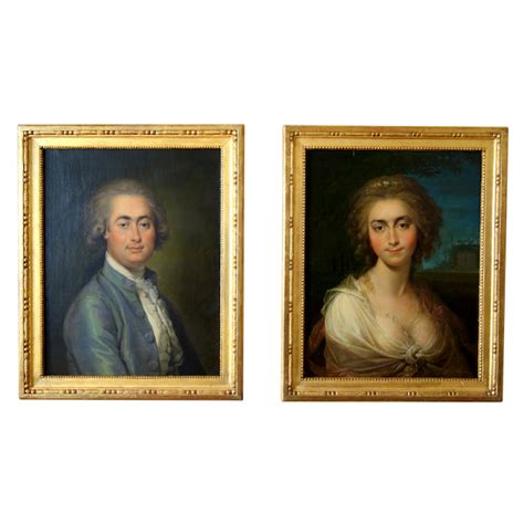 Paire De Portraits Xviiie Mr Et Mme De Bressac