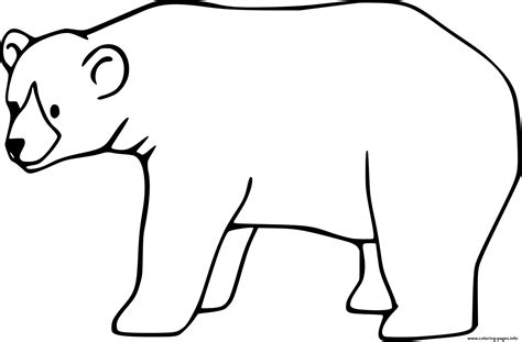 Easy Brown Bear Coloring Page Printable