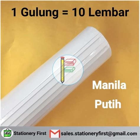 Jual Kertas Karton Manila Bc Putih Doff Per Roll 10 Lembar Serbaguna Di