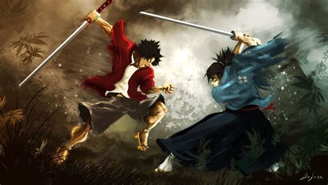 Samurai Champloo Mugen Vs Jin Samurai Anime Samurai Art Samurai Poses