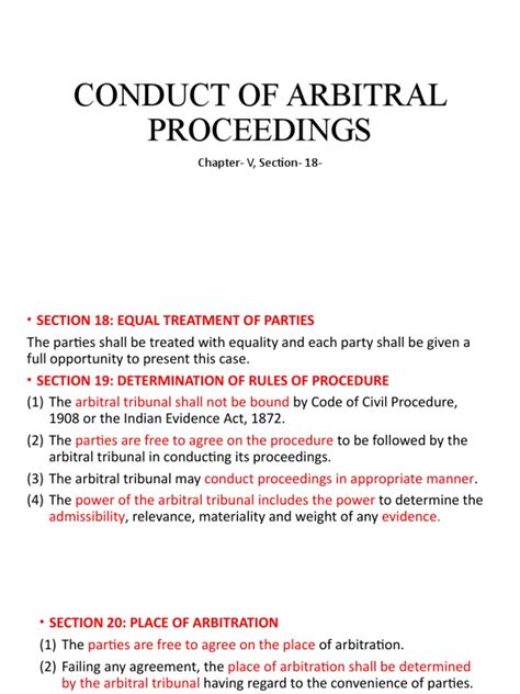 Conduct Of Arbitral Proceedings Pdf Arbitral Tribunal Arbitration