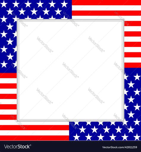 American Flag Symbols Patriotic Frame Royalty Free Vector