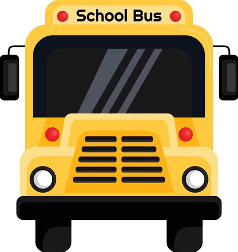 A digital drawing of a school bus in yellow and orange and red and ...