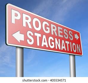 Stagnation Progress Crossroad Sky Background Stock Photo 423095290