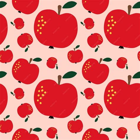 Premium Vector Apple Fruit Seamless Pattern Abstract Repeated Background