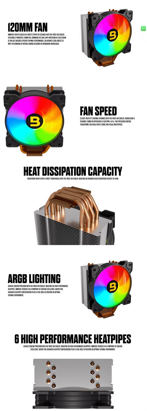 Boost Frost Argb Cpu Cooler With 6 Heatpipes Free Shipping