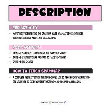 Sentence Building / Sentence Structure - Games - ESL Grammar by Miss ...