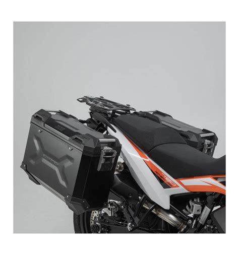 Coppia Di Borse Nere Da Mototelai Sw Motech Trax Ion Aluminium Per Suzuki V Strom 1050 Dal 2020