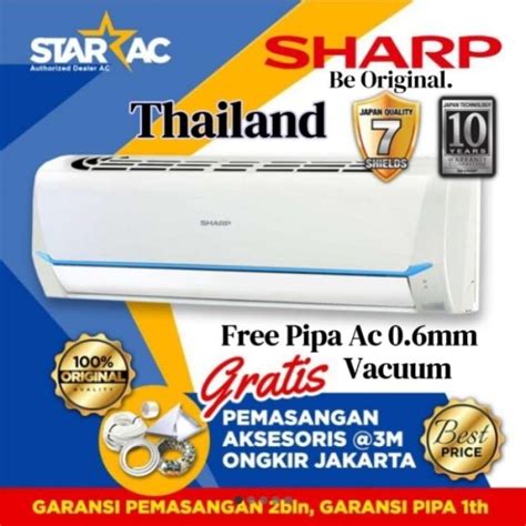 Jual Ac Sharp 1 5 Pk 1 5Pk Ah A12Say Pasang Standard Thailand Di