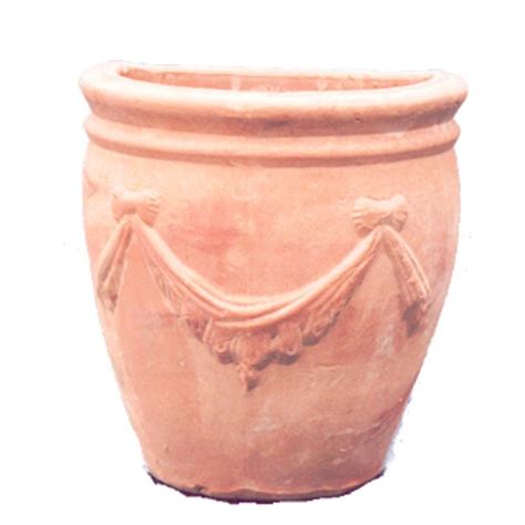 Vaso Parete Anfora Terracotta Festone Lavorato A Mano