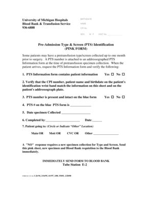 Fillable Online Pathology Med Umich Pts Form Pathology University