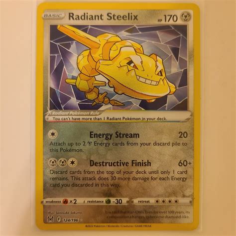 Pokemon Tcg Lost Origin Radiant Steelix Holo Rare Card Near