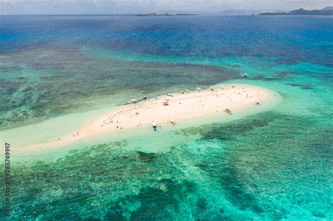People Relax On A Tropical Island And Swim In The Lagoon Naked Island Siargao Tourists Came