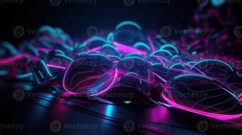 Digital futuristic ultraviolet wallpaper, abstract neon background ...