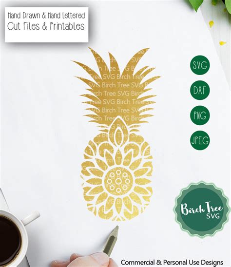 Pineapple Mandala Svg Cut File Pineapple Svg Pineapple Etsy