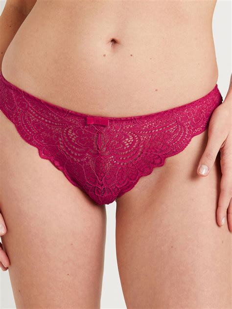 Tanga Dentelle Dentelle RougeGorge Lingerie Rose Fushia Kiabi