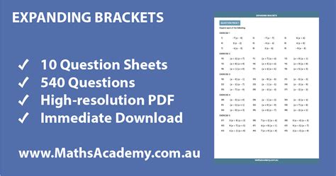 Expanding Brackets Question Pack Maths Academy