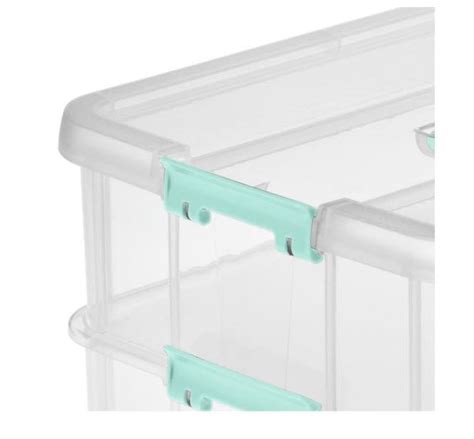 Sterilite Clr Stack Carry Layer Box Clear Lid Blue Etsy