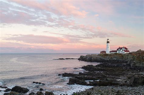 Portland Head Light Lighthouse Sunset by Picturelake