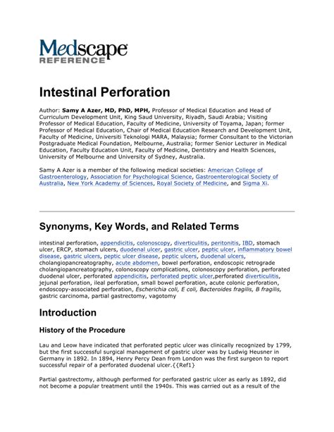 (PDF) Intestinal Perforation
