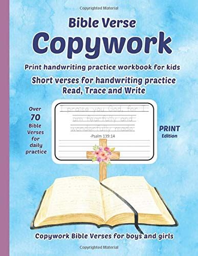 Buy Bible Verse Copywork Print Handwriting Practice Workbook For Kids