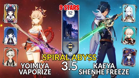 New Spiral Abyss Yoimiya Vaporize Kaeya Shenhe Freeze Floor