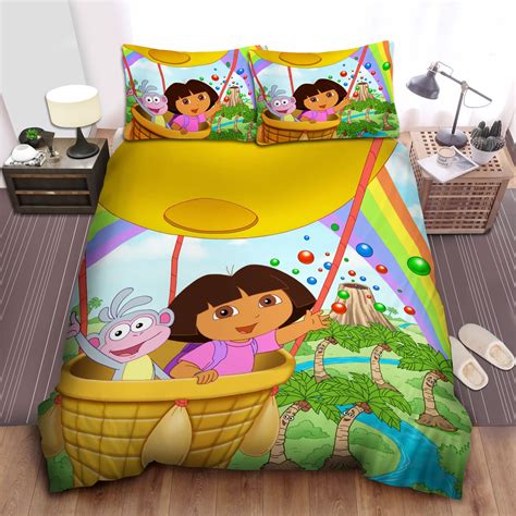 Dora The Explorer On Hot Air Balloon Bedding Sets Duvet Cover