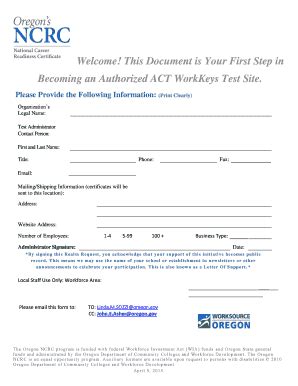 Fillable Online NCRC Forms Fax Email Print PdfFiller