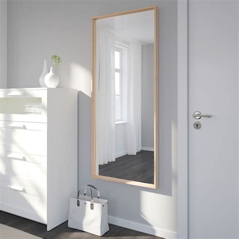 NISSEDAL White Stained Oak Effect Full Length Mirror, 65x150 cm - IKEA