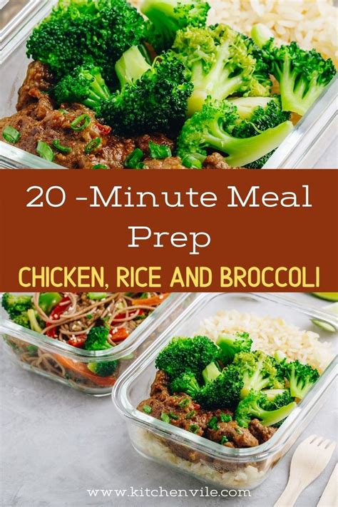 20 Minute Meal Prep Chicken Rice And Broccoli Dinner Meal Prep