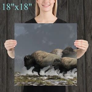 Bison Stampede, Buffalo Themed Art Print - Etsy