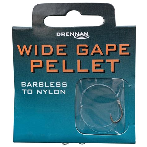 Drennan Hook To Nylon Wide Gape Pellet Fishing Hooks