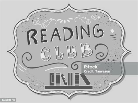 Vector Illustration With Handdrawn Lettering Book Club Stock