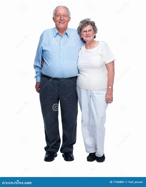 Stock Image Mature Couple Standing Together On White Image 7766881